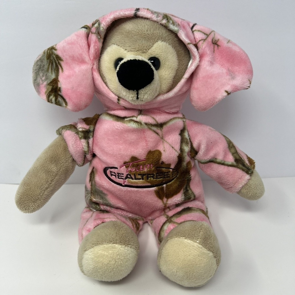 Camowild Bass Pro Shops Bear Plush Team RealTree Pink outfit with Dog Ears
